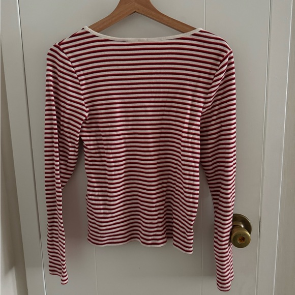 levi’s | maroon and pink striped long sleeve tee - Picture 4 of 8